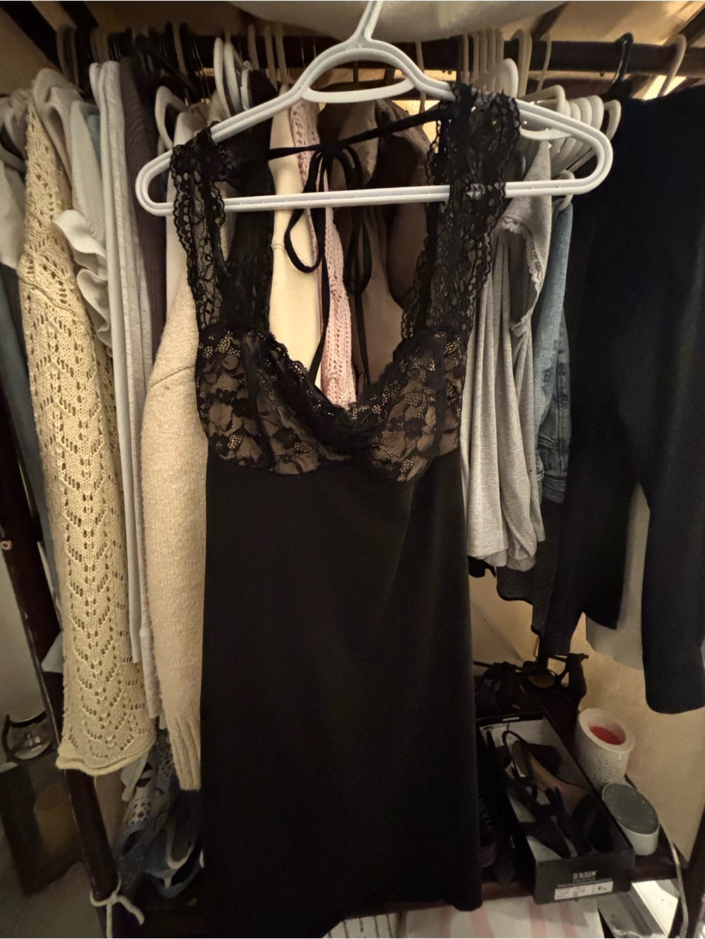 Kensie Black Lace Slip Chemise